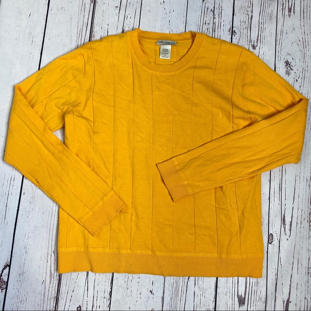 Cotton Emporium Sweater Yellow Sweater Ribbed New